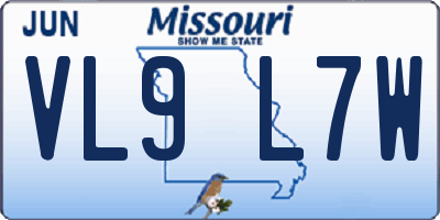 MO license plate VL9L7W