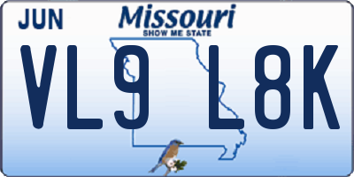 MO license plate VL9L8K