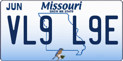 MO license plate VL9L9E