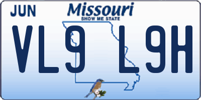 MO license plate VL9L9H