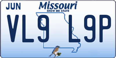 MO license plate VL9L9P
