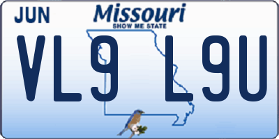 MO license plate VL9L9U