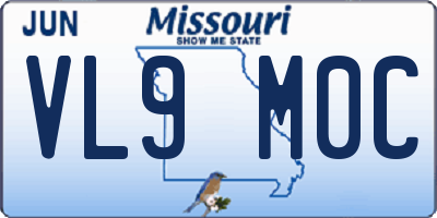 MO license plate VL9M0C