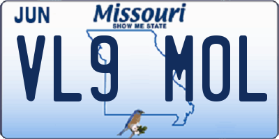 MO license plate VL9M0L