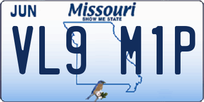 MO license plate VL9M1P