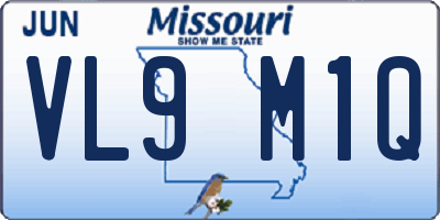 MO license plate VL9M1Q