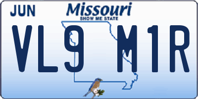 MO license plate VL9M1R