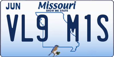 MO license plate VL9M1S