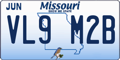 MO license plate VL9M2B