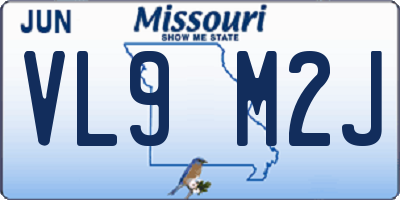 MO license plate VL9M2J