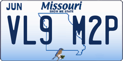 MO license plate VL9M2P