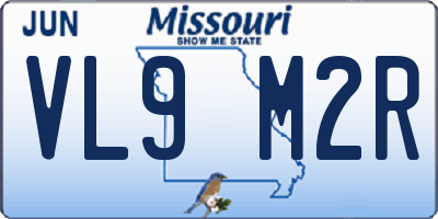 MO license plate VL9M2R