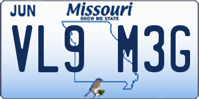 MO license plate VL9M3G
