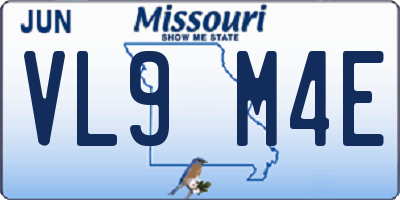MO license plate VL9M4E