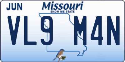 MO license plate VL9M4N