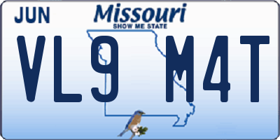 MO license plate VL9M4T