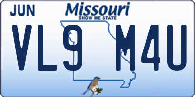 MO license plate VL9M4U