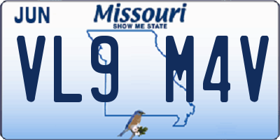 MO license plate VL9M4V