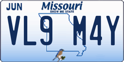 MO license plate VL9M4Y