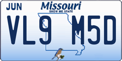 MO license plate VL9M5D