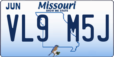 MO license plate VL9M5J