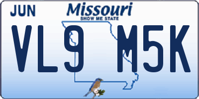 MO license plate VL9M5K
