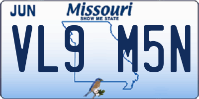 MO license plate VL9M5N