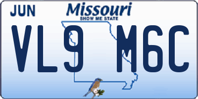 MO license plate VL9M6C