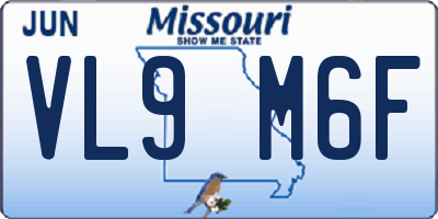 MO license plate VL9M6F