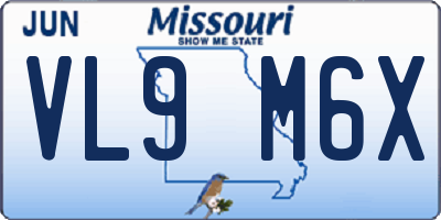 MO license plate VL9M6X