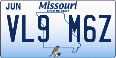 MO license plate VL9M6Z