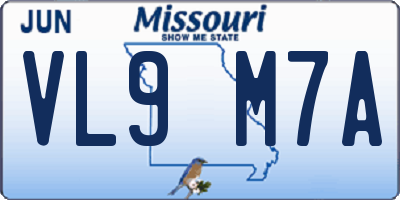 MO license plate VL9M7A