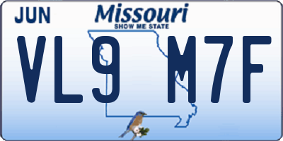MO license plate VL9M7F