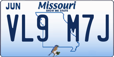 MO license plate VL9M7J