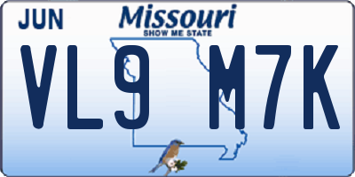 MO license plate VL9M7K