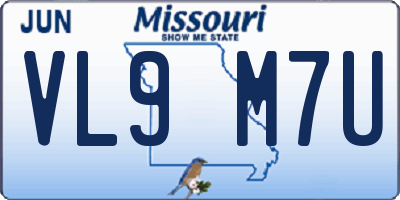 MO license plate VL9M7U