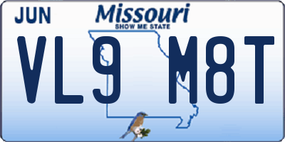 MO license plate VL9M8T