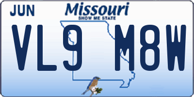 MO license plate VL9M8W