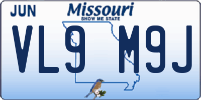 MO license plate VL9M9J