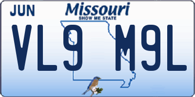 MO license plate VL9M9L
