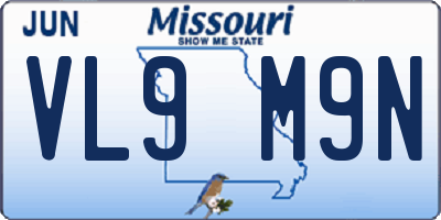 MO license plate VL9M9N