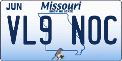 MO license plate VL9N0C