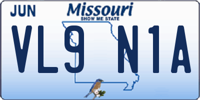 MO license plate VL9N1A