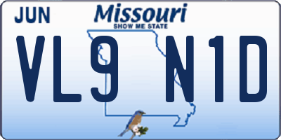 MO license plate VL9N1D
