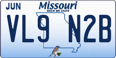 MO license plate VL9N2B