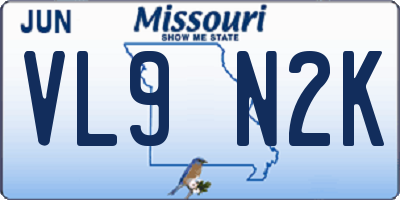 MO license plate VL9N2K