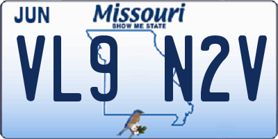 MO license plate VL9N2V