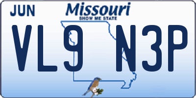 MO license plate VL9N3P