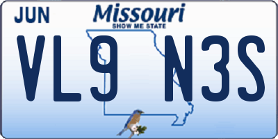 MO license plate VL9N3S