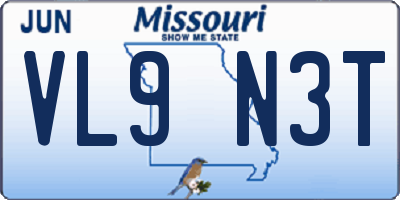MO license plate VL9N3T